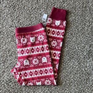 NWT Red and White Polar Bear Thermal Pajama Pants Large